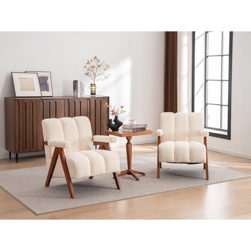 Chaise d'appoint rembourrée (ensemble de 2), Beige, 2
