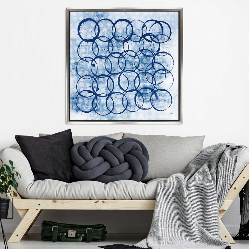 "Eclipse II" par Melissa Averinos, reproduction sur toile dans un cadre flottant, H 21,5 po x l 21,5 po, Argent argent