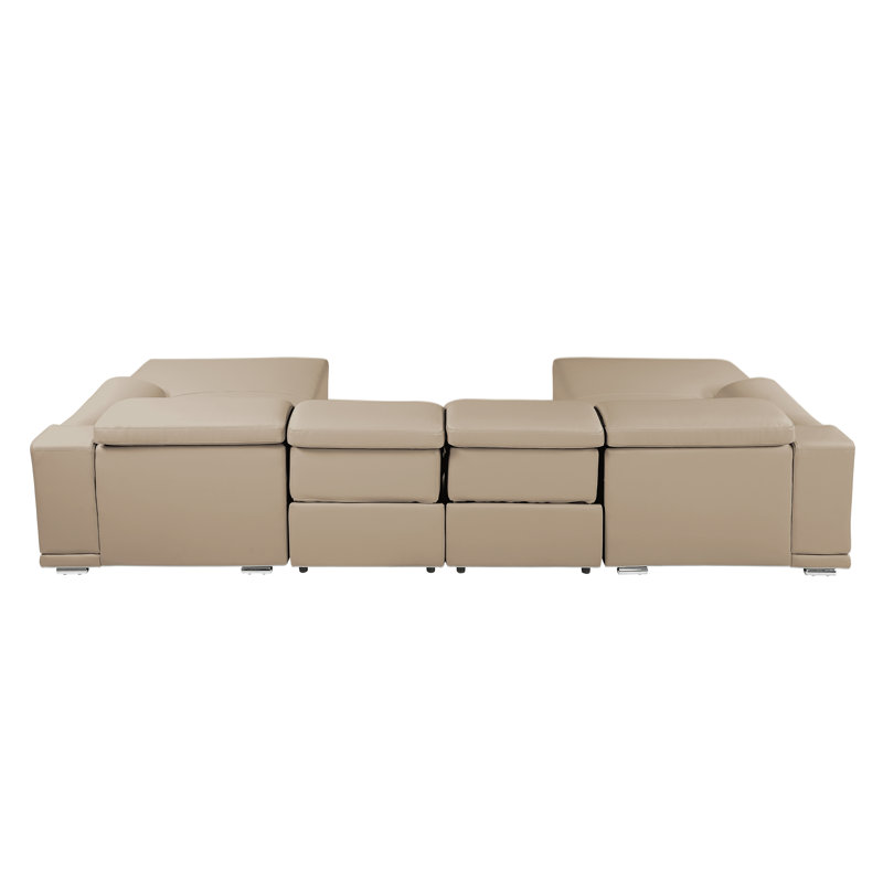 Canapé modulaire 4 pièces DivanItalia, Cuir véritable crème