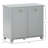 Tilt-Out Laundry Sorter Cabinet, Bathroom Storage Organizer With Two-Compartment Tilt-Out Hamper, Gray