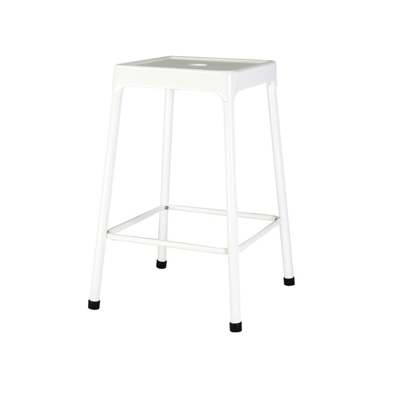 Tabouret de comptoir en métal 2 - Revêtement thermolaqué blanc éclatant pour tabourets de bar revêtus de 2, cuisines