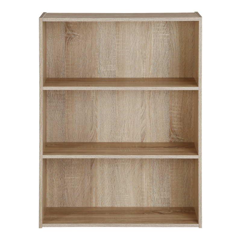Kylee 3-Tier Open Shelf Bookcase, (3 Shelves) 80cm H x 60cm W x 24cm D, Beech