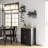 Distressed Black Sideboard With Doors - Solid Wood Countertop, 2 Drawers, Adjustable Shelf For Kitchen Storage Modern Doors, In Color