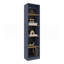Bibliothèque Home Xs avec tablettes à 5 niveaux et conception mince, pour un salon de style compact, une chambre ou un bureau, chêne naturel, bleu