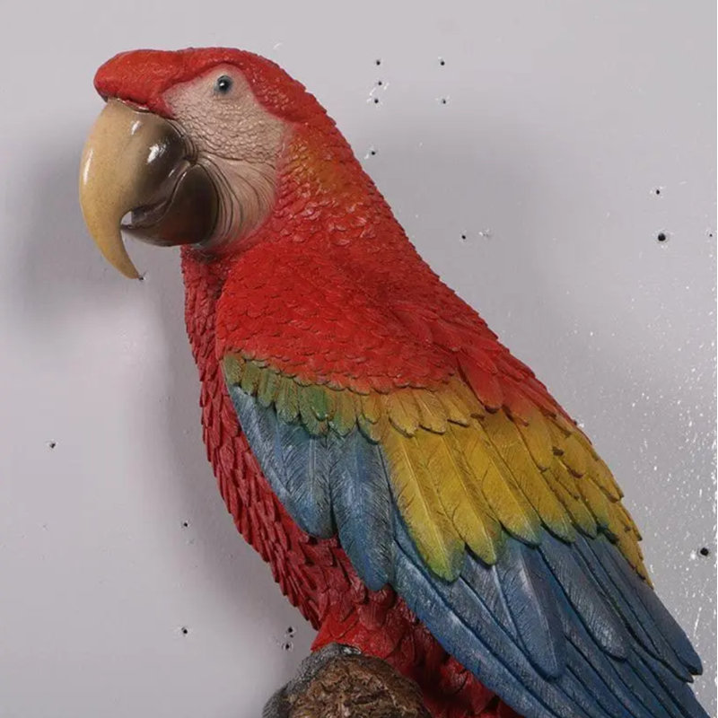Statue perroquet Ara rouge