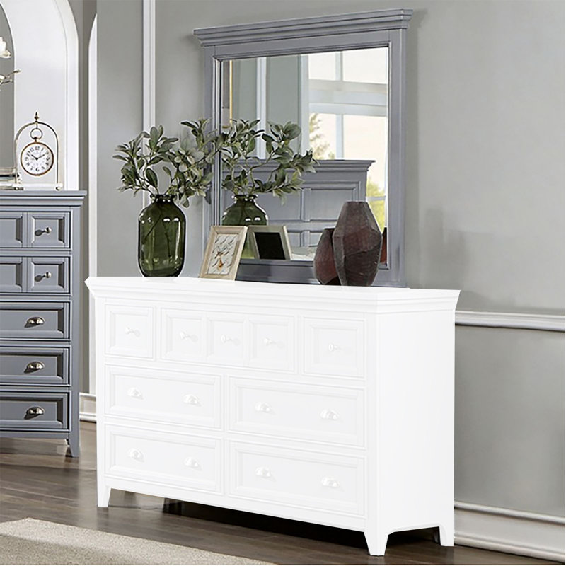 Miroir biseauté pour commode, gris