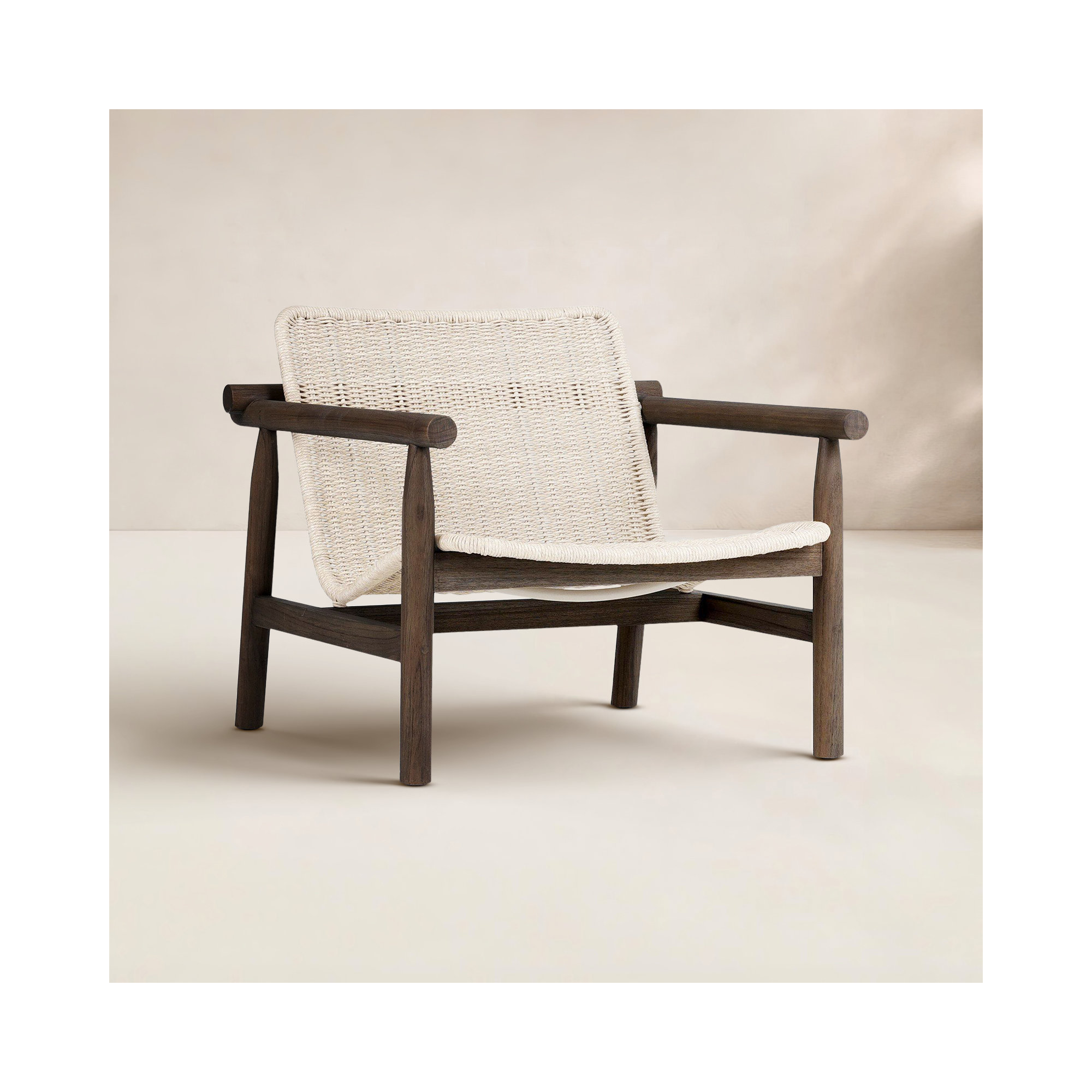 Dume Outdoor Chair, White/Brown