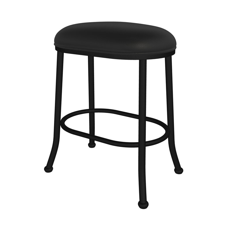 Tabouret de bar et de comptoir Evander, Tabouret de comptoir (siège d'une hauteur de 26 p, Noir, noir, noir, noir