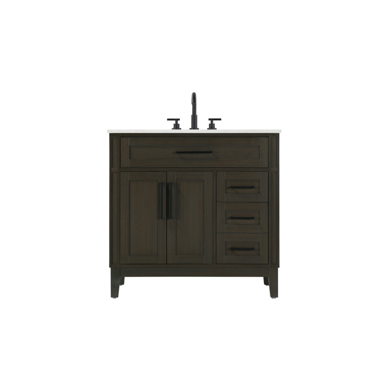 Meuble-lavabo simple 36 po brun moka, Brun moka, 36"
