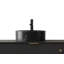 Lavabo de salle de bain rond en céramique noir mat 14 "avec motif de pierre (sans robinet / armoire) | Idée de cadeau-123032100