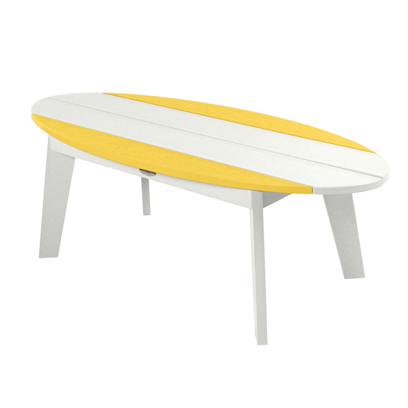 Table basse Shoreline Surfboard, Jaune, White