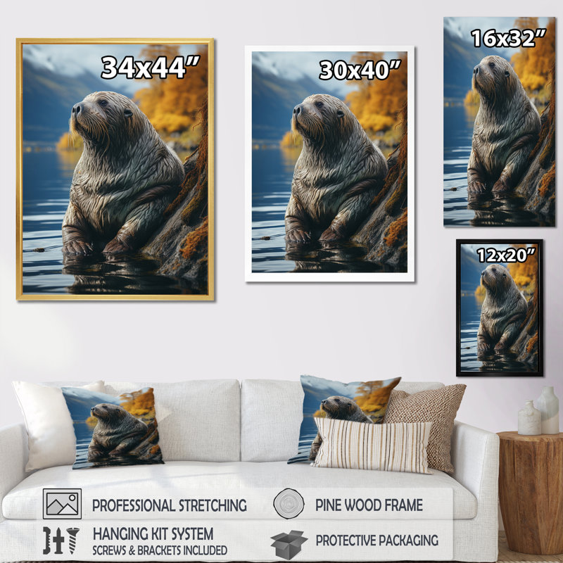 Morse des reflets côtiers sur toile, Toile tendue, H 20 po x l 12 po x P 1 po