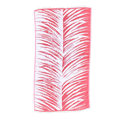 Tropical Red Turkish Cotton Beach Towel