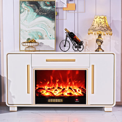 Foyer électrique moderne de luxe avec noyau de chauffage simulé