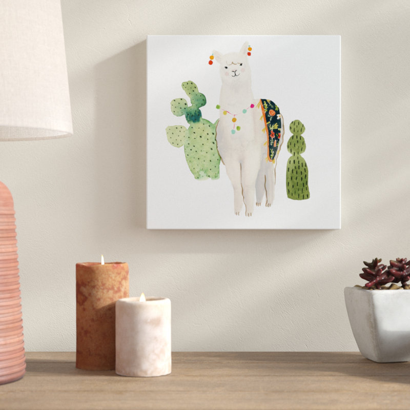 Sweet Alpaca V by Victoria Borges - Wrapped Canvas Painting, 30cm H x 30cm W x 3.8cm D
