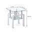 Table de bout en verre trempé transparent 2 pièces, table d'appoint avec rangement à 2 couches pour espaces compacts et design moderne