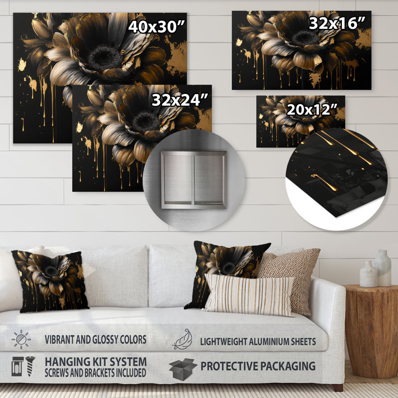 Plants & Flowers Wall Decor on Metal, 12" H x 20" W x 1" D
