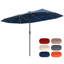 Grand parasol de patio 13 pi avec lumières solaires à DEL et manivelle 12 baleines robustes-1378704944