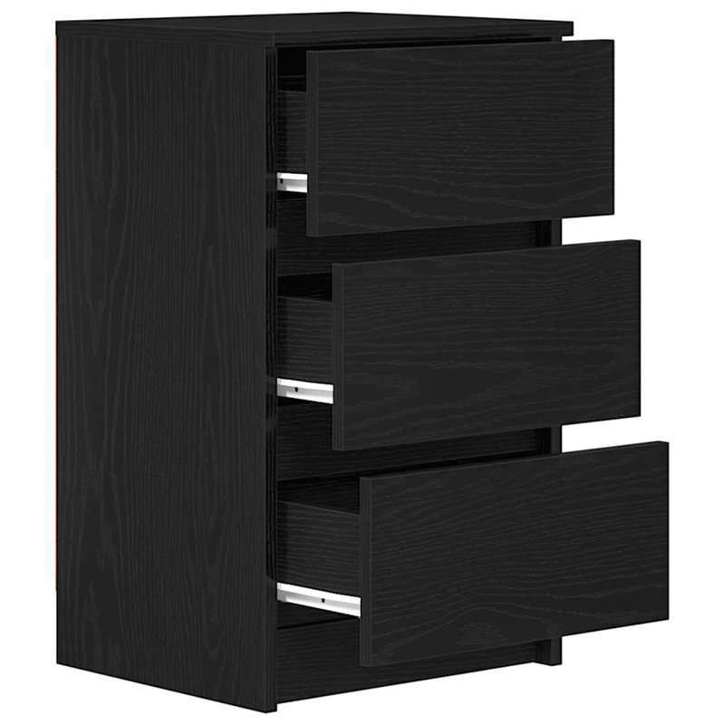 Bedside Cabinets With 3 Drawers 2 Pcs 39X35x65 Cm, Black