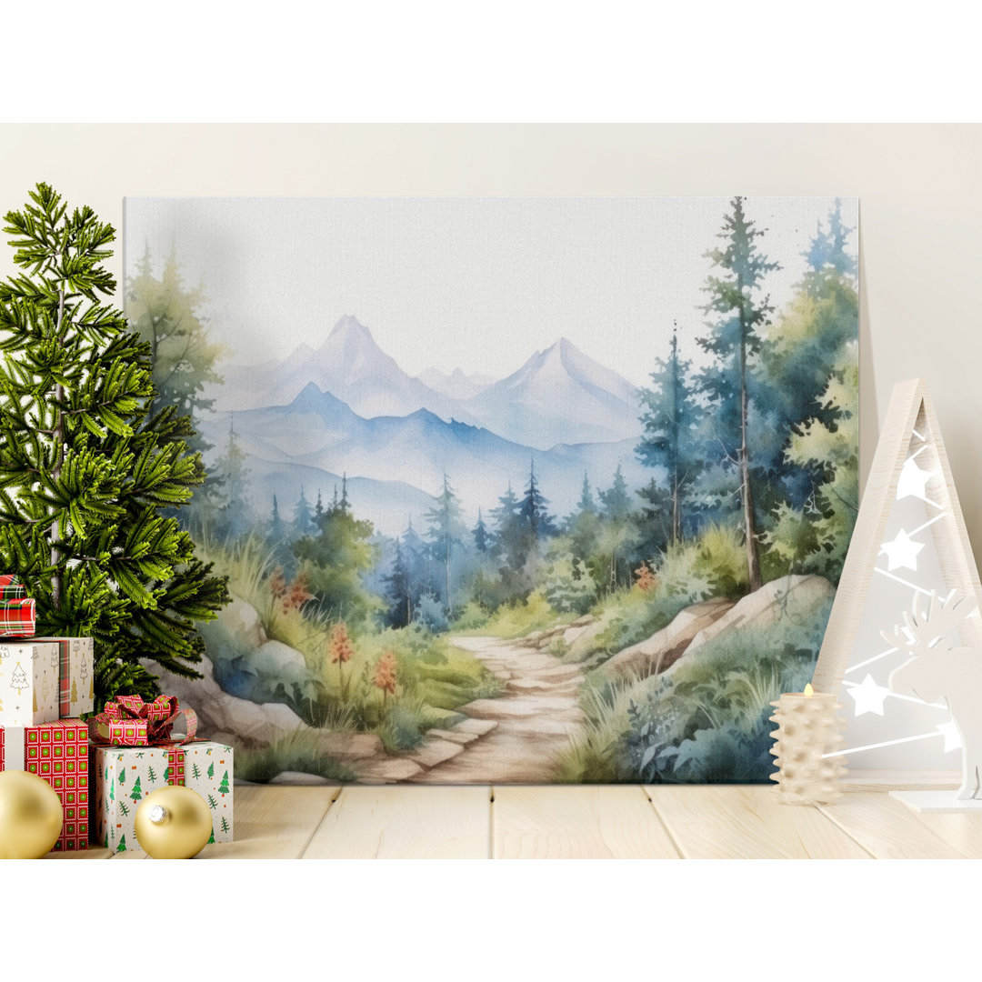 Serene Mountain Forest Path Wall Art