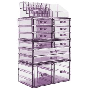  Clear Drawer Organizers Stackable 2 Drawers Acrylic Makeup  Organizers under the sink organizer bathroom For Jewelry Hair Accessories  Nail Polish Lipstick Make up Marker Pen Medicine Organizing : Beauty &  Personal