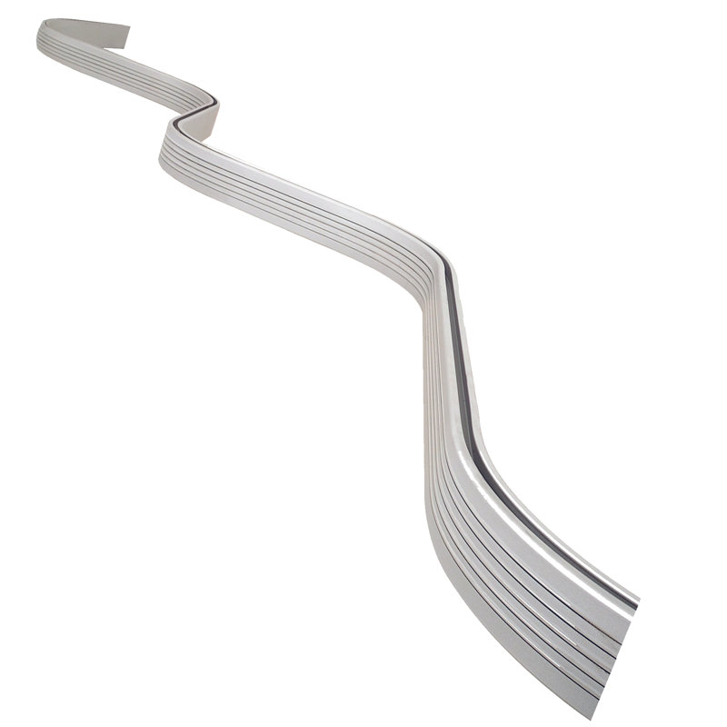 Wave 300cm Curved Shower Curtain Rod, Silver