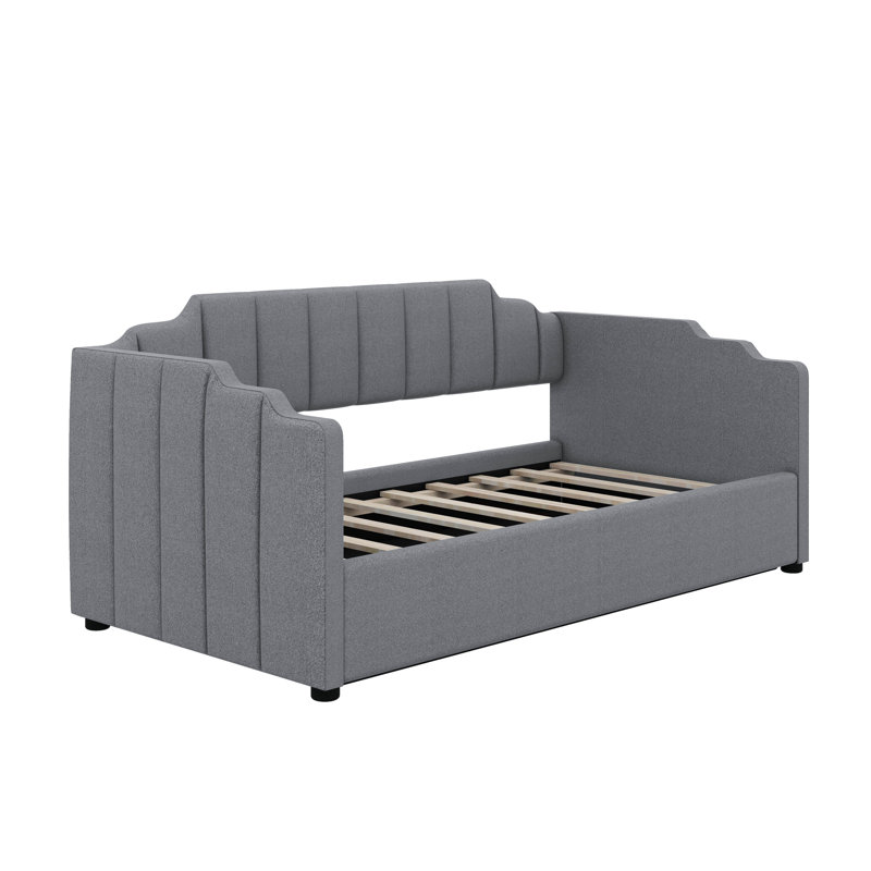 Upholstered Daybed With Underneath Storage, Gray, Twin