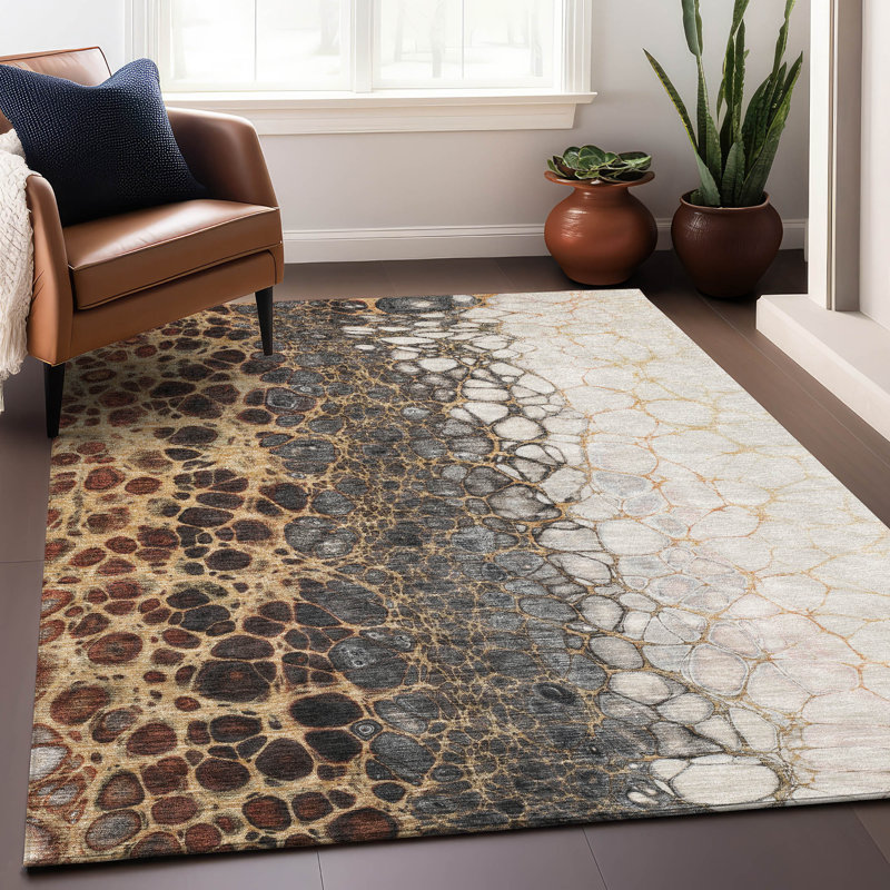 Premium Machine Washable Kolten Ivory Rug, Rectangle 10' x 14'
