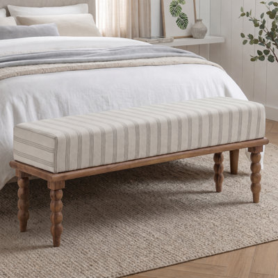 Artisan 52"W Upholstered Solid Wood Bench