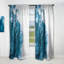 Blue and White Marble Acrylic - Abstract Mid-Century Modern Blackout Curtain Single Panel-426220737
