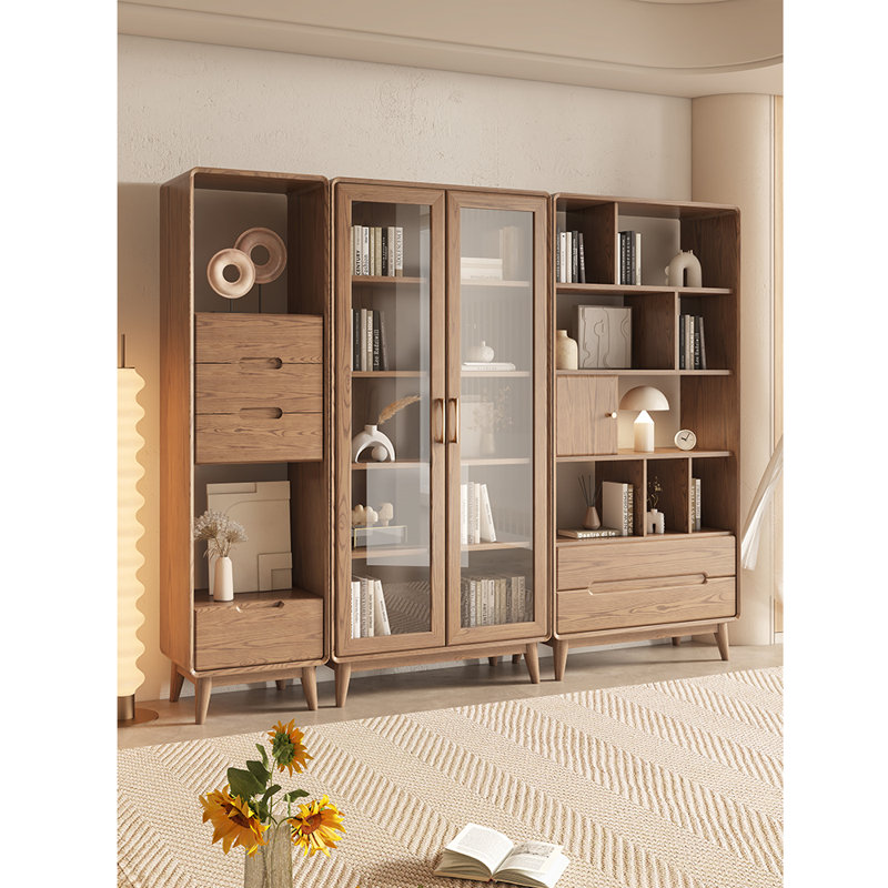 Bibliothèque moderne en bois massif de style simple