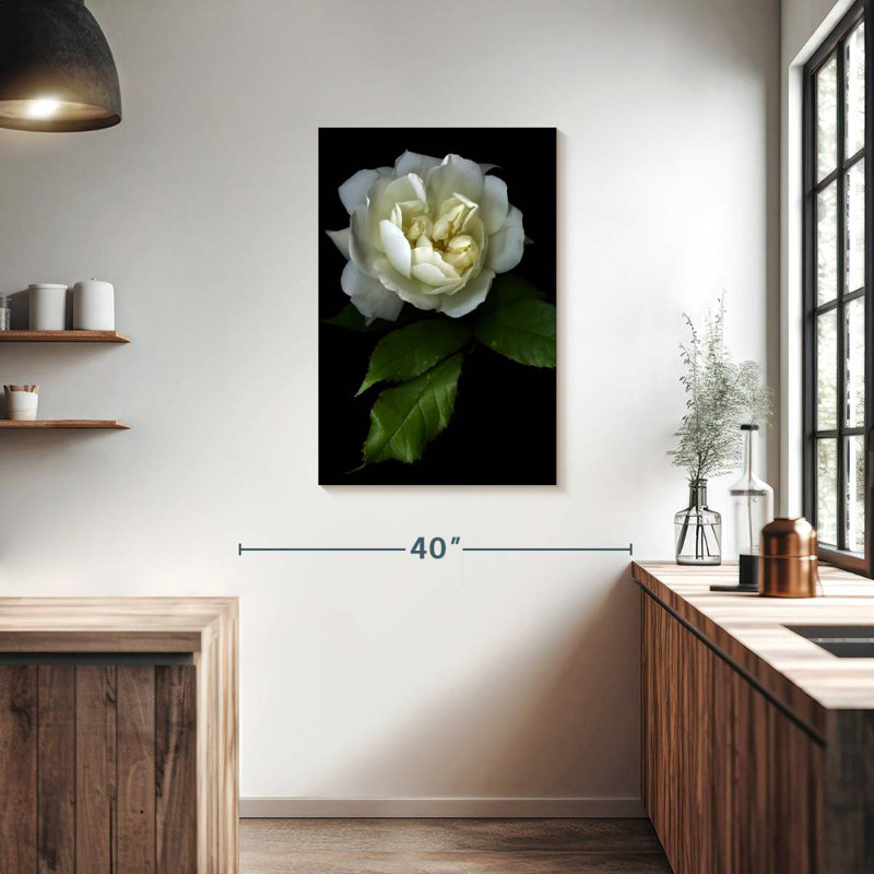 Harnek Lone White Rose, 36" H x 24" W