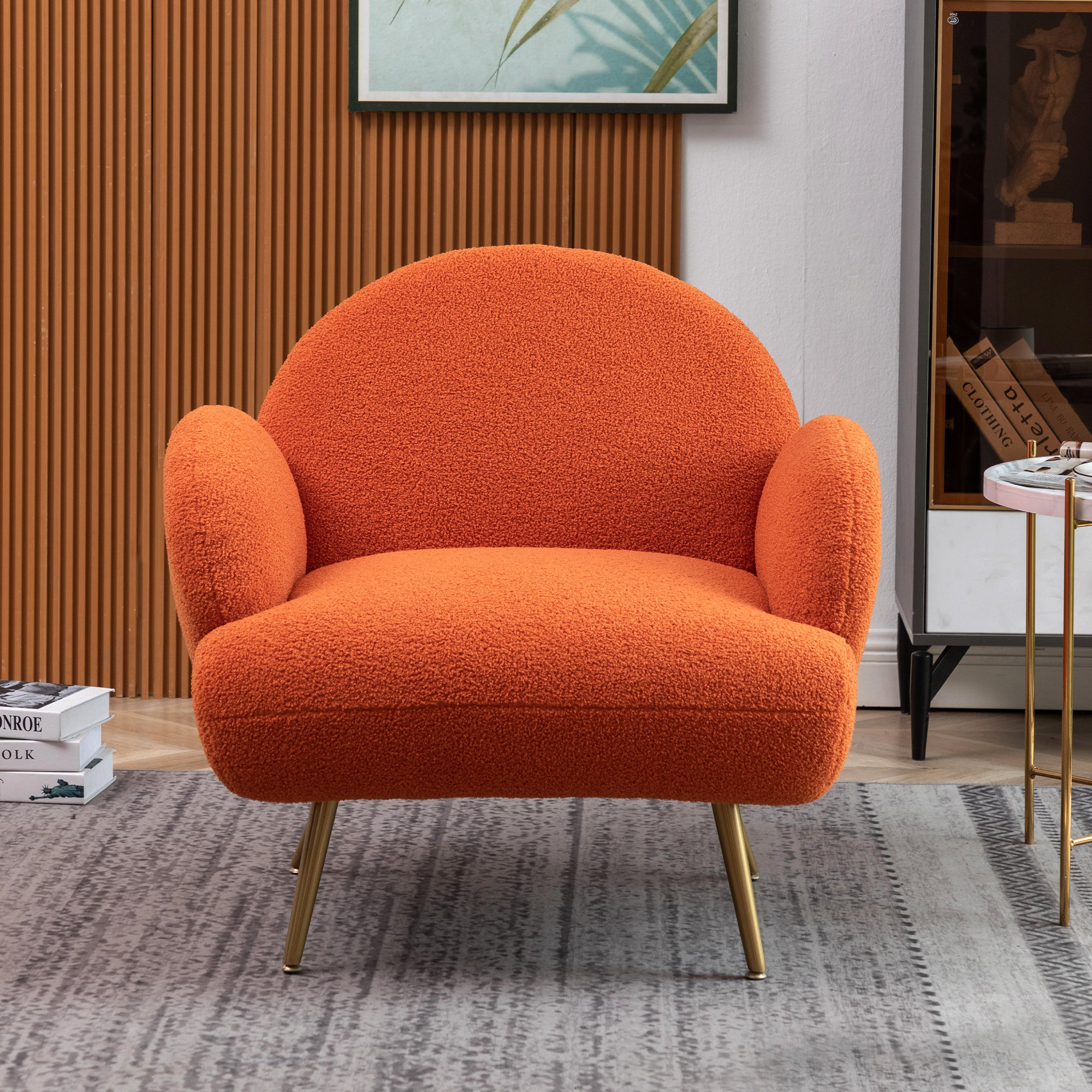 Mercer41 Eleese Modern Upholstered Armchair, Velvet Armchair Leisure ...