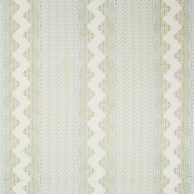 Avondale Whitaker 100% Linen Fabric, Sage/Aqua