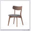Chaises de salle à manger rembourrées Mid-Century avec cadre en noyer et sièges au design intemporel, gris foncé-1552903622