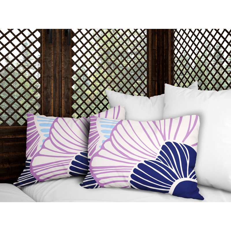 Polyester / Mélange de polyester Housse de coussin rectangulaire intérieure / extérieure lombaire et insert, Mauve