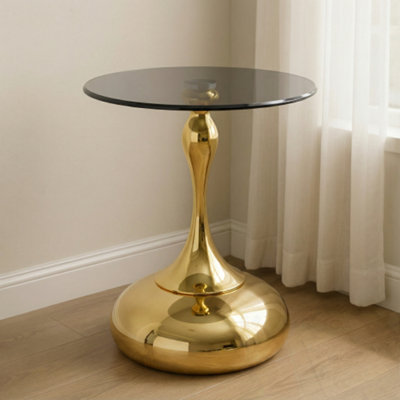 Round side table with glass top