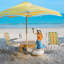 Chaise de plage pliante en métal jaune et vert (ensemble de 2)