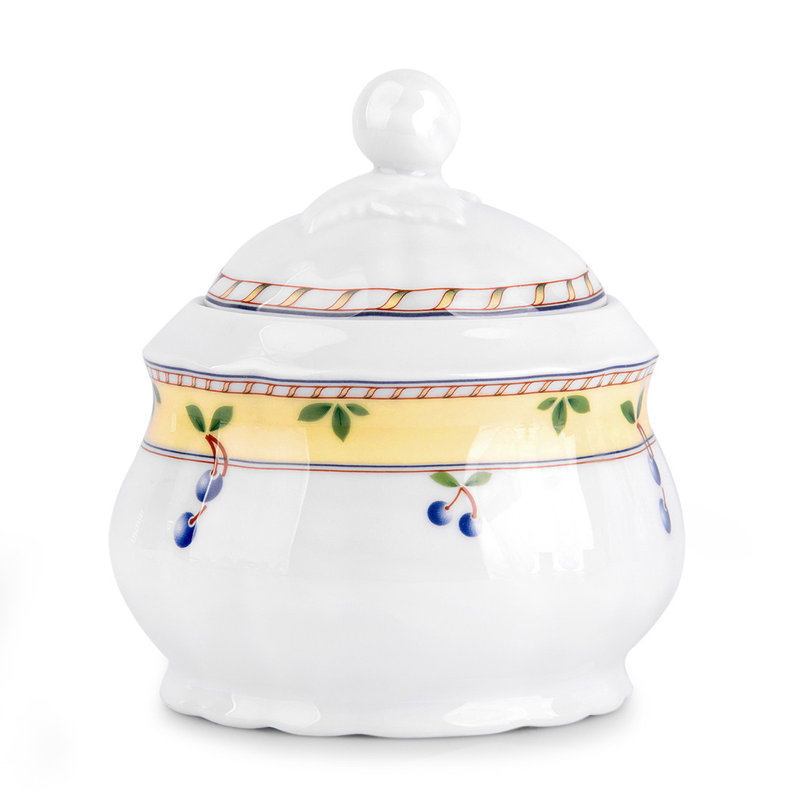 Vintage Garden Blue and Yellow Porcelain Tea Set for 6