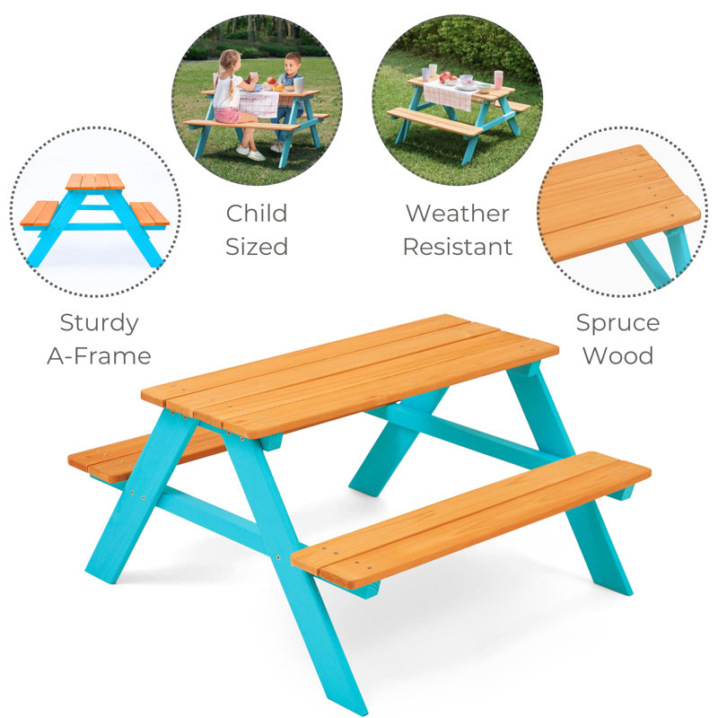Teamson Kids Outdoor Picnic Table & Bench Set