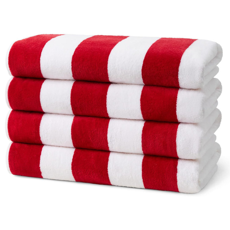 Serviettes de plage Winnetka, Rouge / Blanc