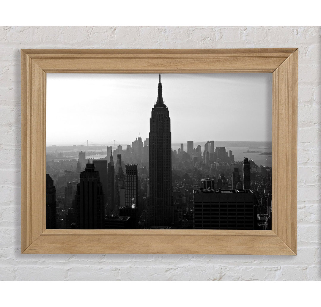 Empire State Building B N W Morning - Einzelner Bilderrahmen Kunstdrucke