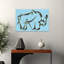 Éléphant bleu stylisé abstrait géométrique contemporain-393688845