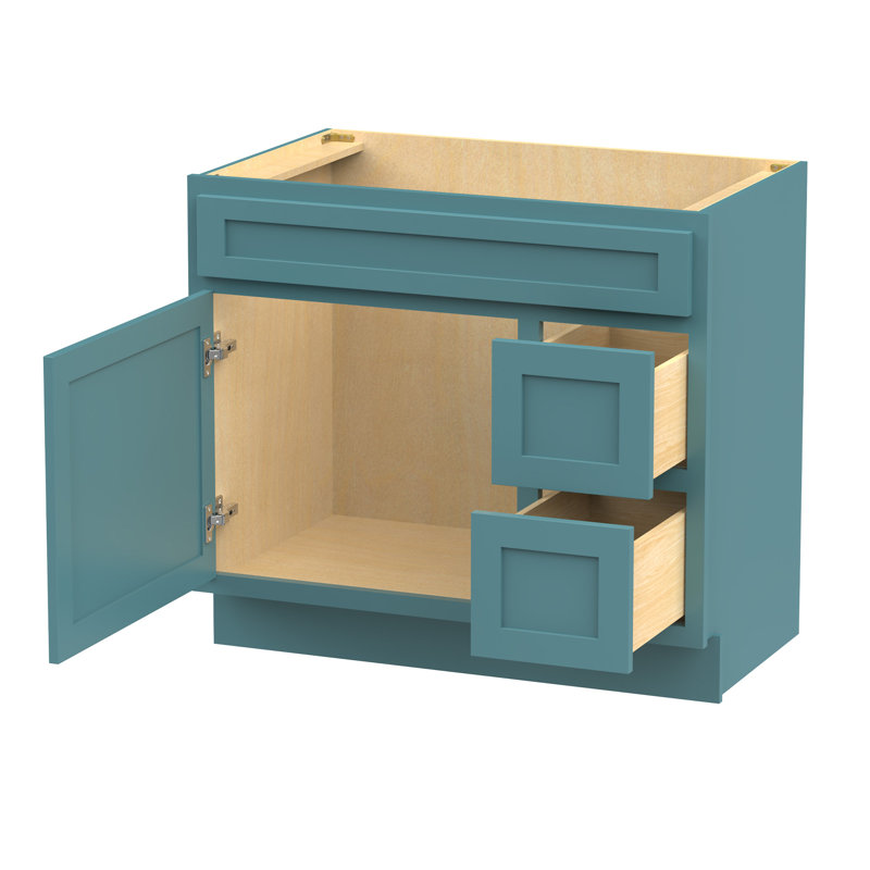 Base de meuble-lavabo simple 36 po seulement, Bleu sarcelle