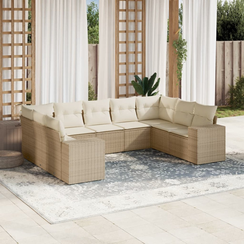 Ensemble de canapé de jardin Vidaxl beige, crème