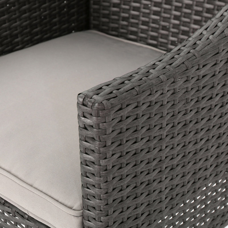 Modern Grey Patio Chairs ( Of 2), Outdoor Armchairs With Water- Seat And Resin Construction 2 For Eating Outdoors, Fade- Cover Back