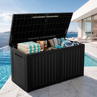 330 Gallon Waterproof Resin Deck Box with Soft Close Hinges