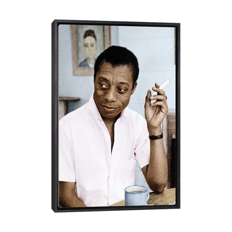 James Baldwin (1924-1987) par Granger-impression, Pas de tapis, H 26 po x l 18 po x 1,5 po, Toile avec cadre noir patiné