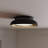 21W LED Integrated Matte Black Flush Mount and Night Light with White Glass Shade and Gold Interior