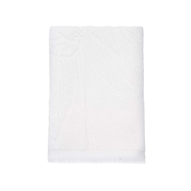 Abdouallah Plush Jacquard Bath Towel, White